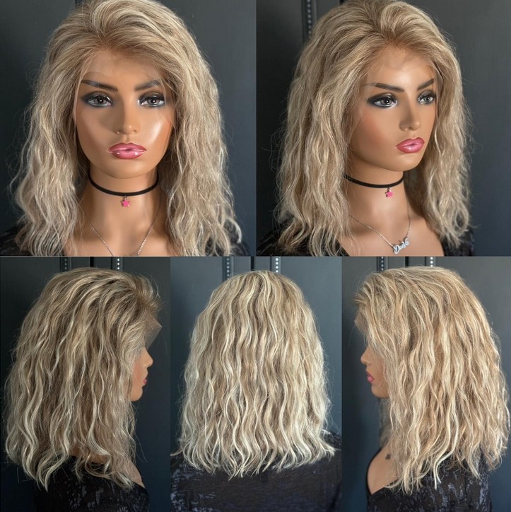 Highlight Blonde 100% Human Hair 13×4 Lace Front Wigs for Party