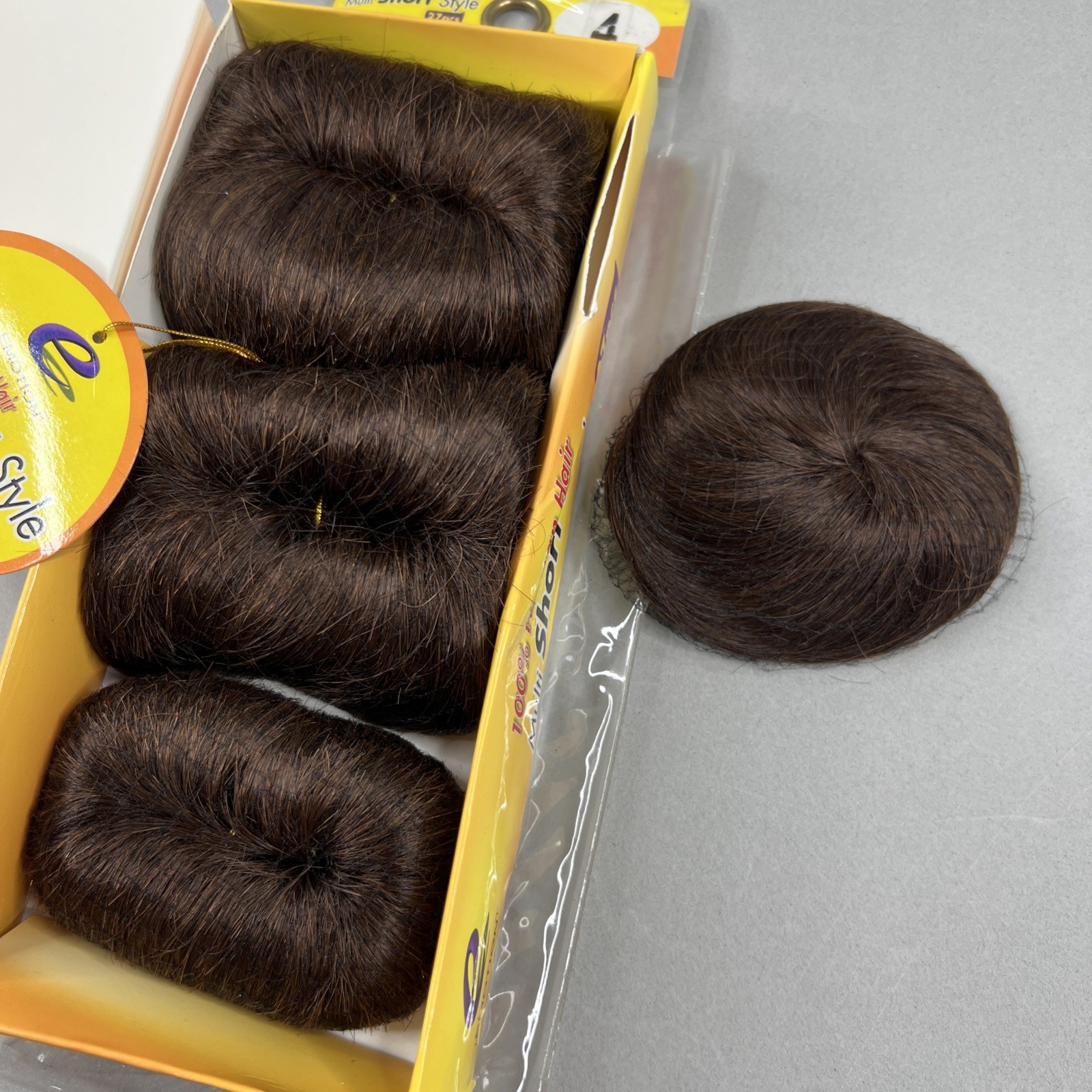 #4 Dark Brown Human Hair 27 Pc Piece 1”-3” Track Weft Extensions Short Style