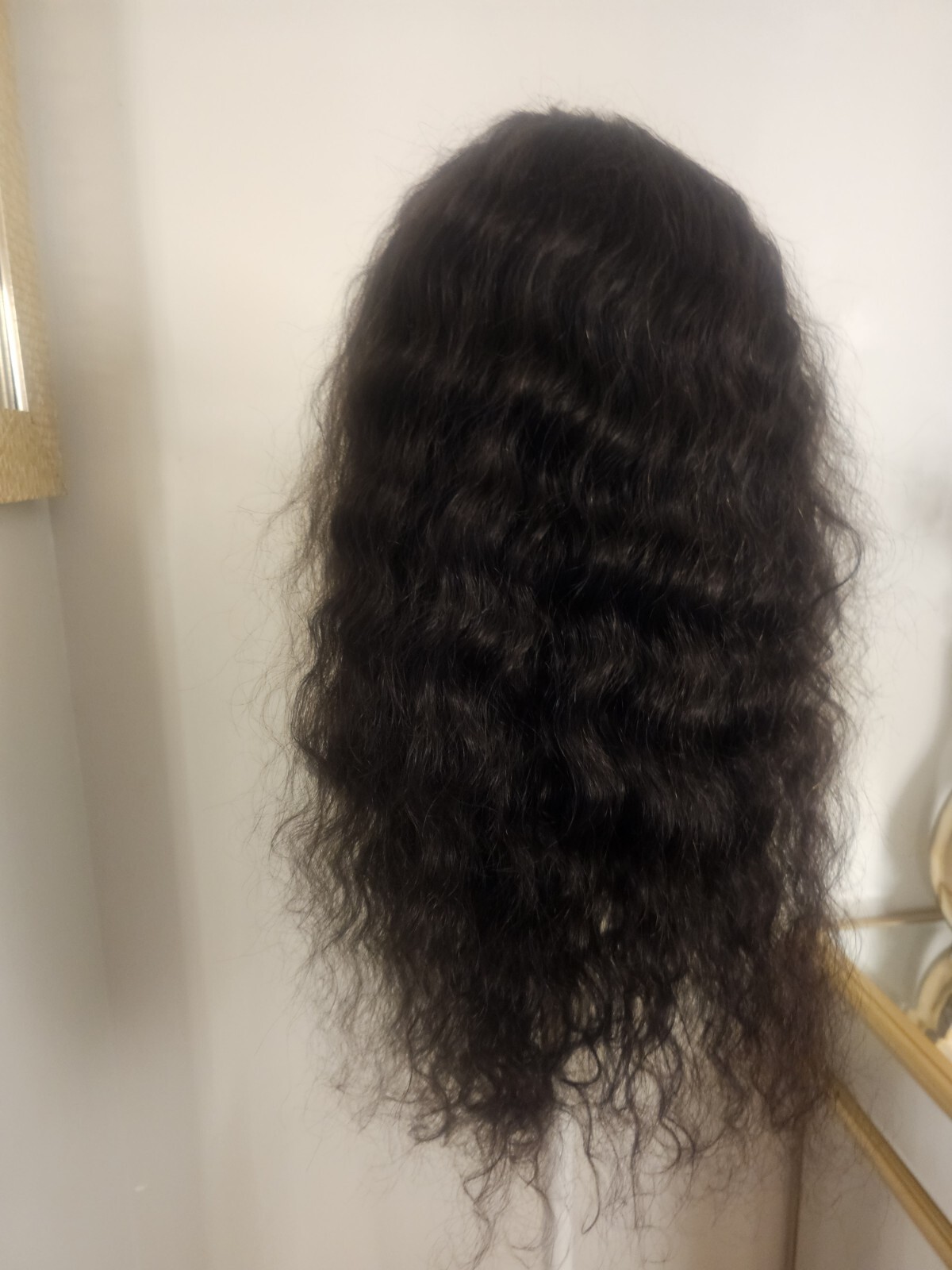 High Quality regular Top Black 24″ Water Wave 150% Virgin Human Hair Lace Wig