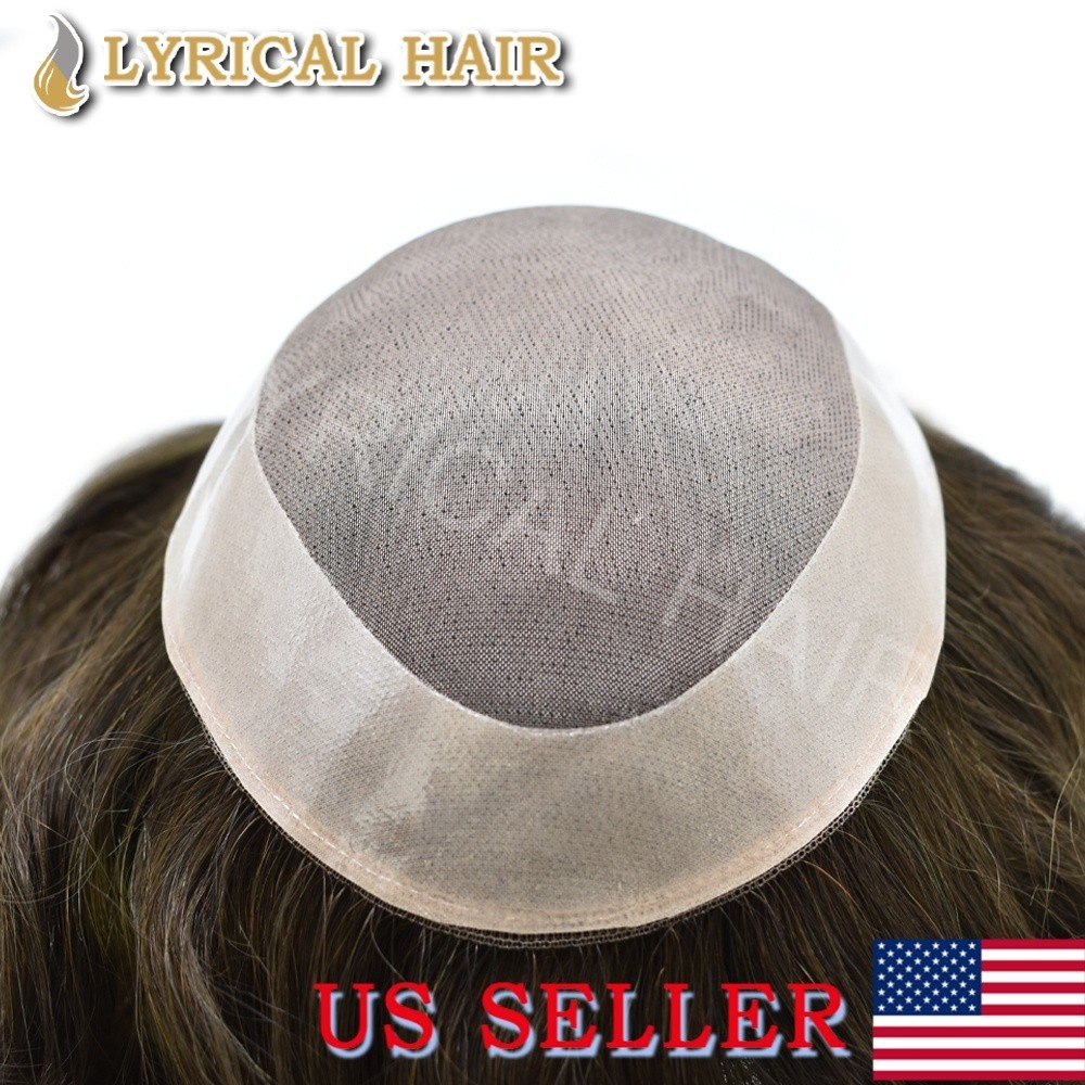 Lyrical Hair Mens Toupee Human Hair System Mono Lace Hairpiece Monofilament Wig