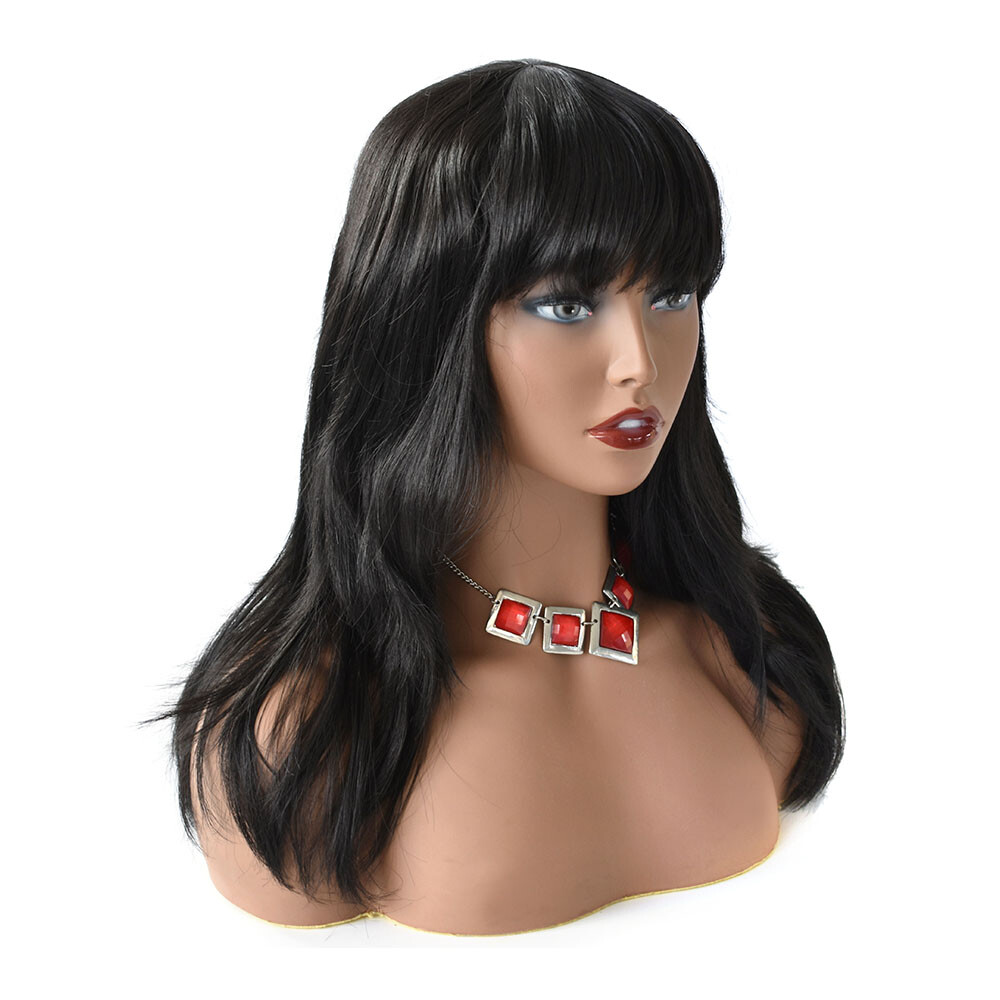 Layered Long Synthetic Hair Machine Made Wig for Women Premium Quality Natural