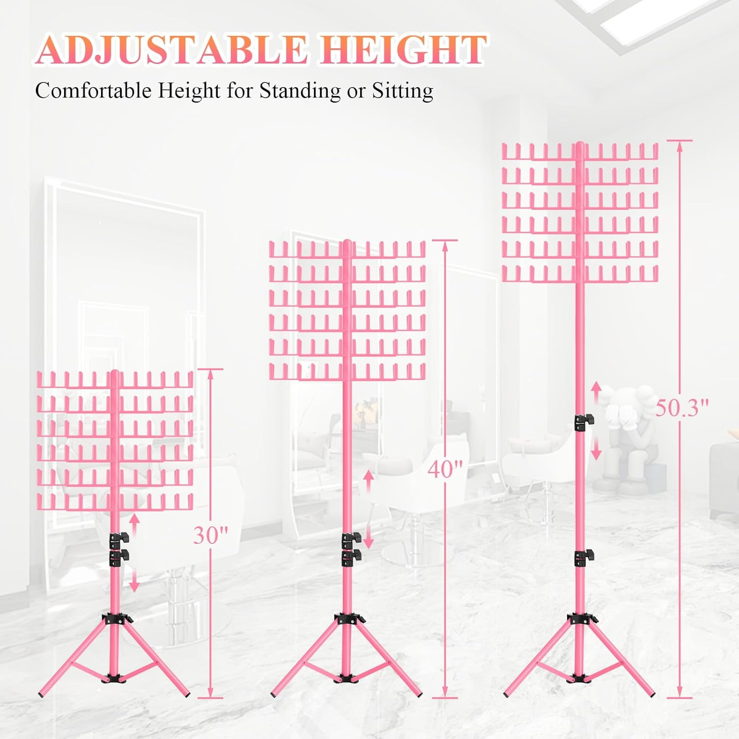 Braiding Hair Rack Height Adjustable 144 Pegs Braiding Rack Hair Extension Ho…
