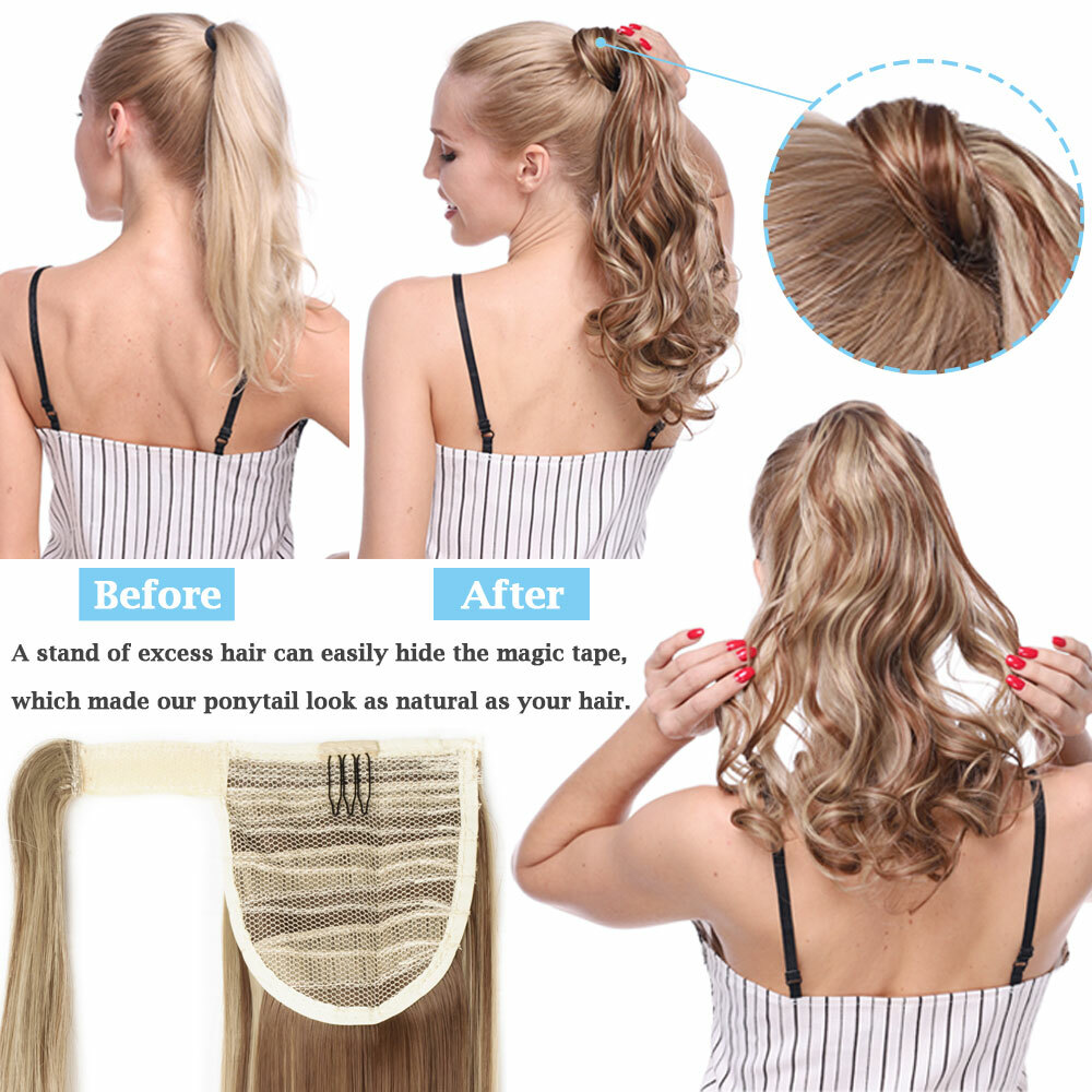 1Pcs Hair Ponytail Clip In Hair Extensions Wrap Around Pony tail Long as Human H