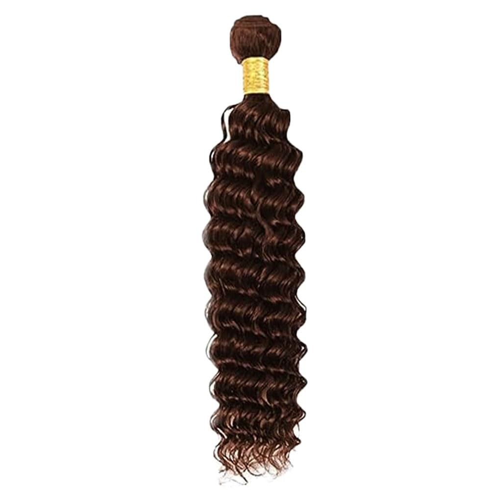 Bafamiya Deep Wave Human Hair Bundles Chocolate Brown 1 Bundle Dark Brown 16