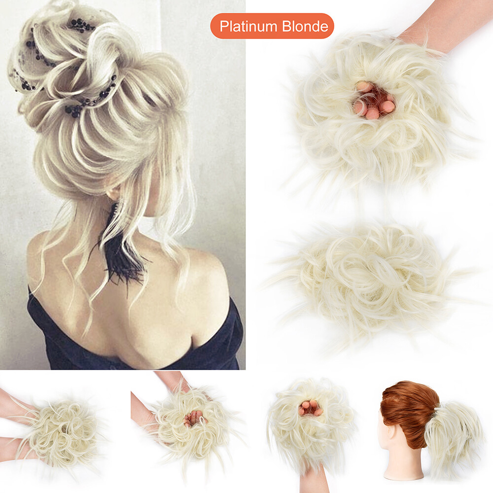 Large Messy Bun Scrunchie Hair Extensions Ponytail Wrap Hair piece As Human US