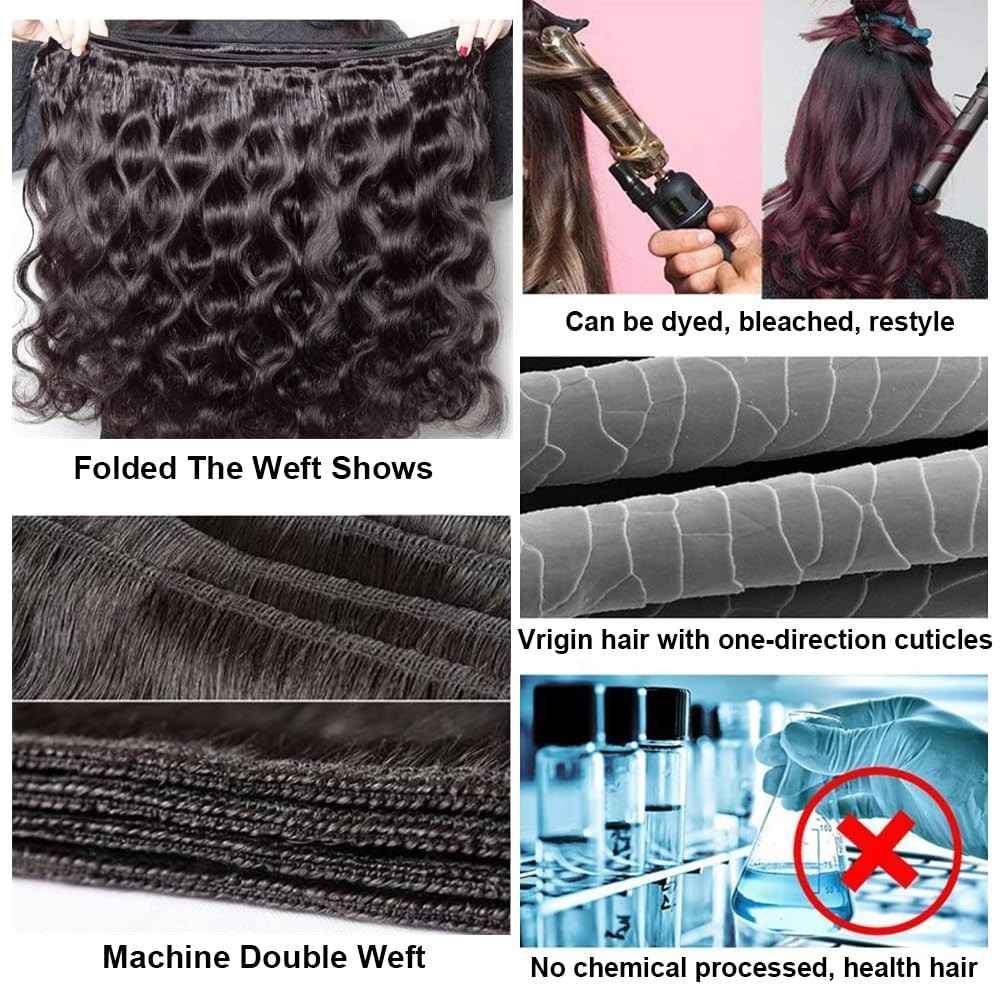 Body Wave Human Hair Bundles with 5×5 HD Closure – Unprocessed Virgin Brazilian