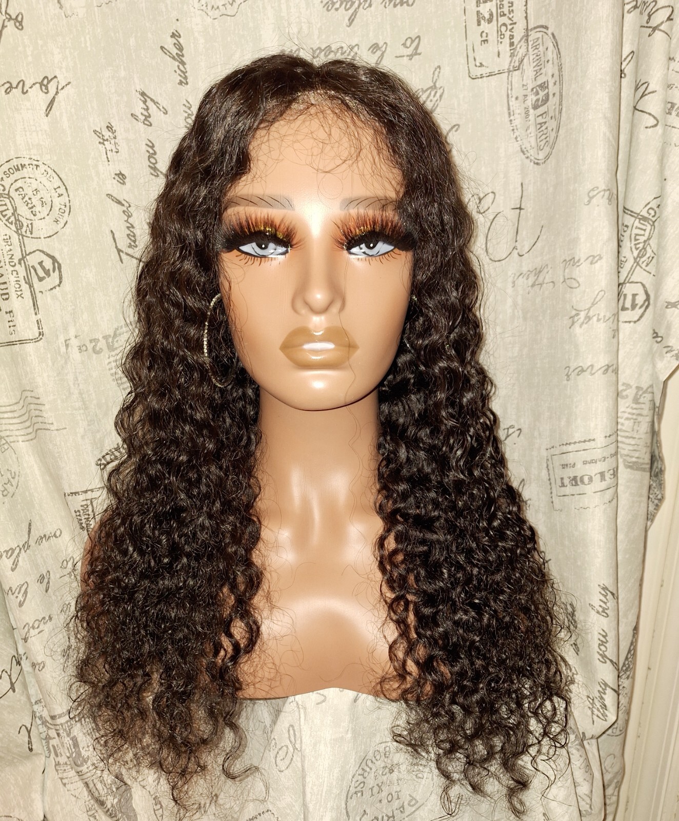 New 22″ Ashimary Water Wave Invisi-Strap Human Hair Lace Frontal Wig