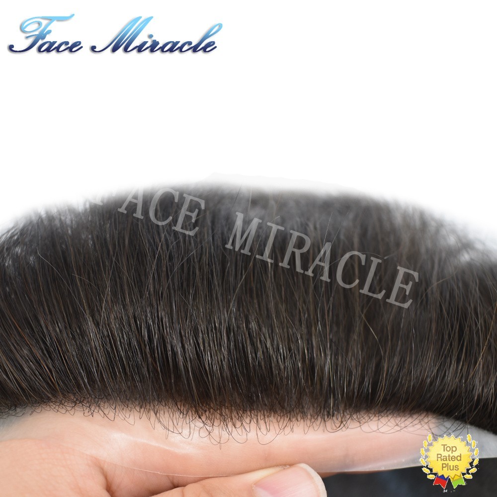 Toupee for Men Super Thin Skin PU V-Looped Men’s Hair Piece Human Hair System