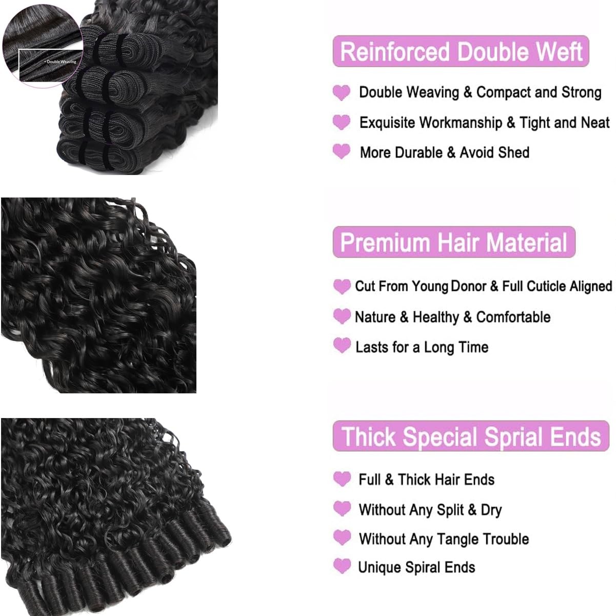 Josblue 16 18 20 Inch Burmese Curly Bundles Human Hair 3C4A 100 Unprocessed 12A