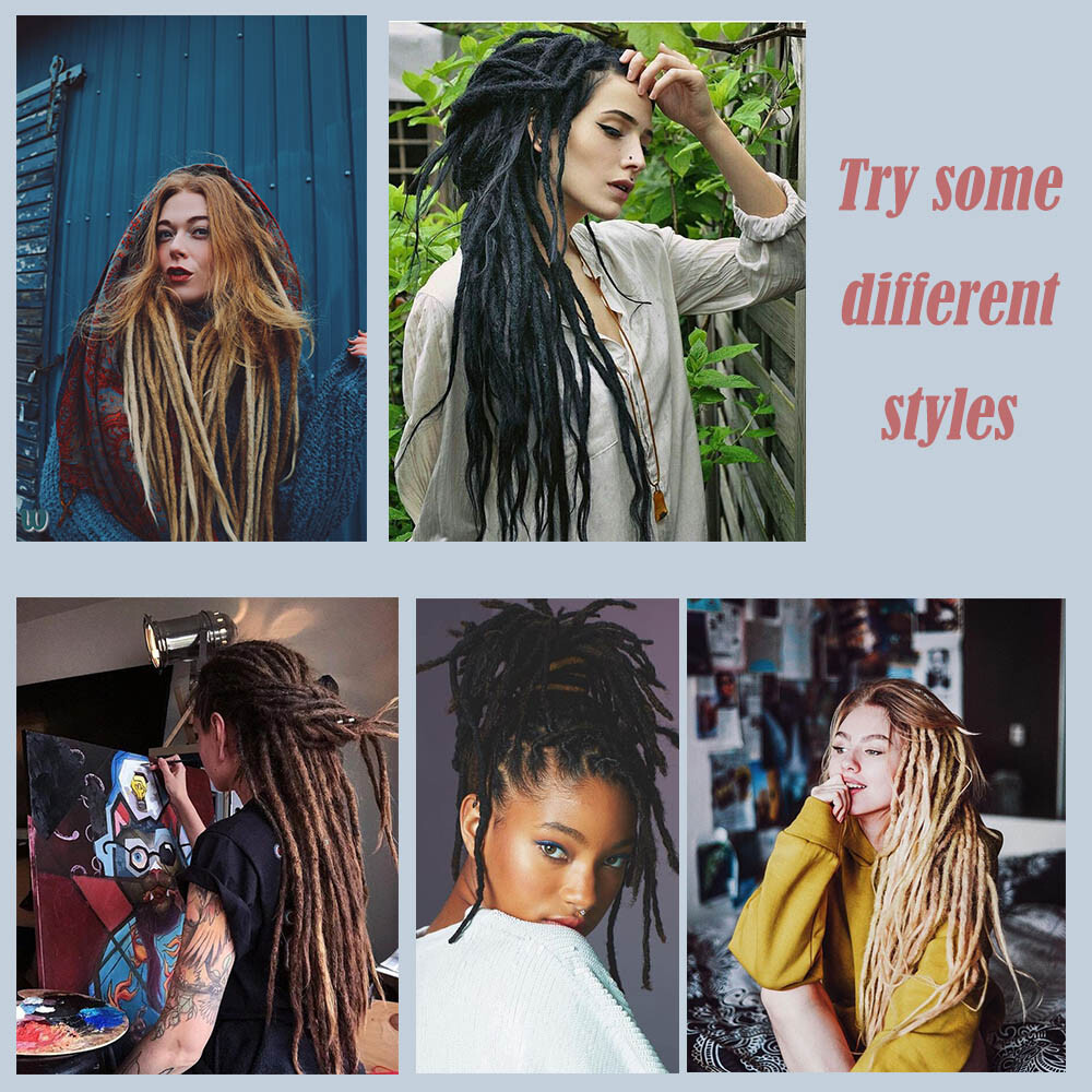 20inch Crochet Dreadlocks Hair Extensions Handmade Hair Natural Real as Human US