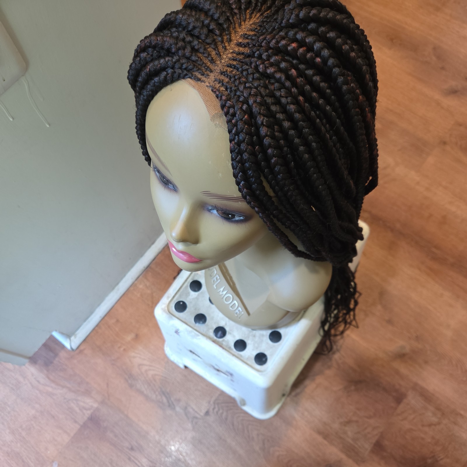 Braided Wig For Black Women Cornrow Braids Lace Front Synthetic Fiber