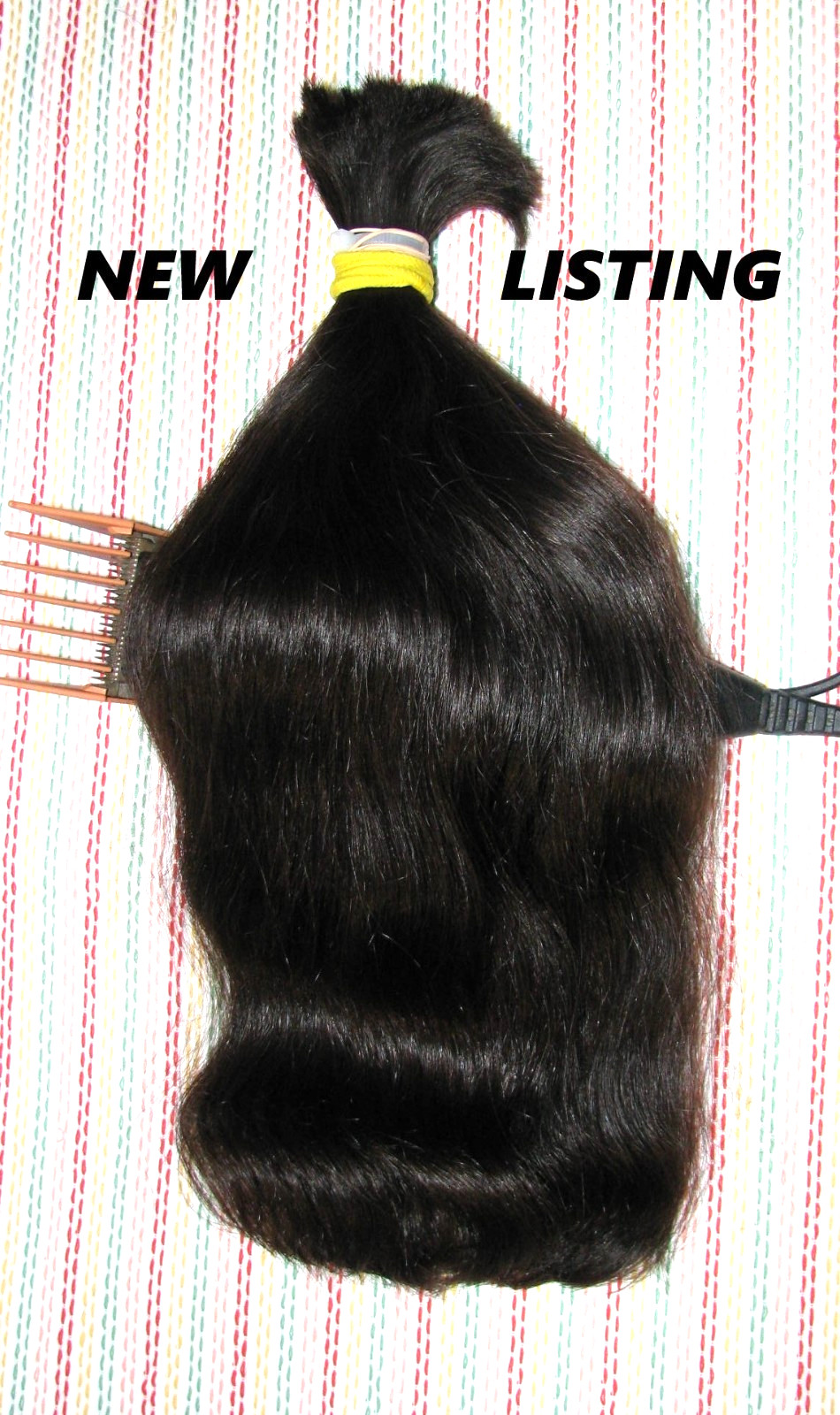 HUMAN HAIR HAIRCUT 14 INCH 3.6oz DARK BRUNETTE PONYTAIL COSPLAY REBORN DOLLS T38