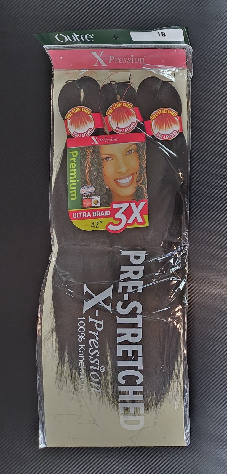 Outre X-Pression Ultra Braid 3X Pre-Stretched 42 Inch Synthetic Hair 1B