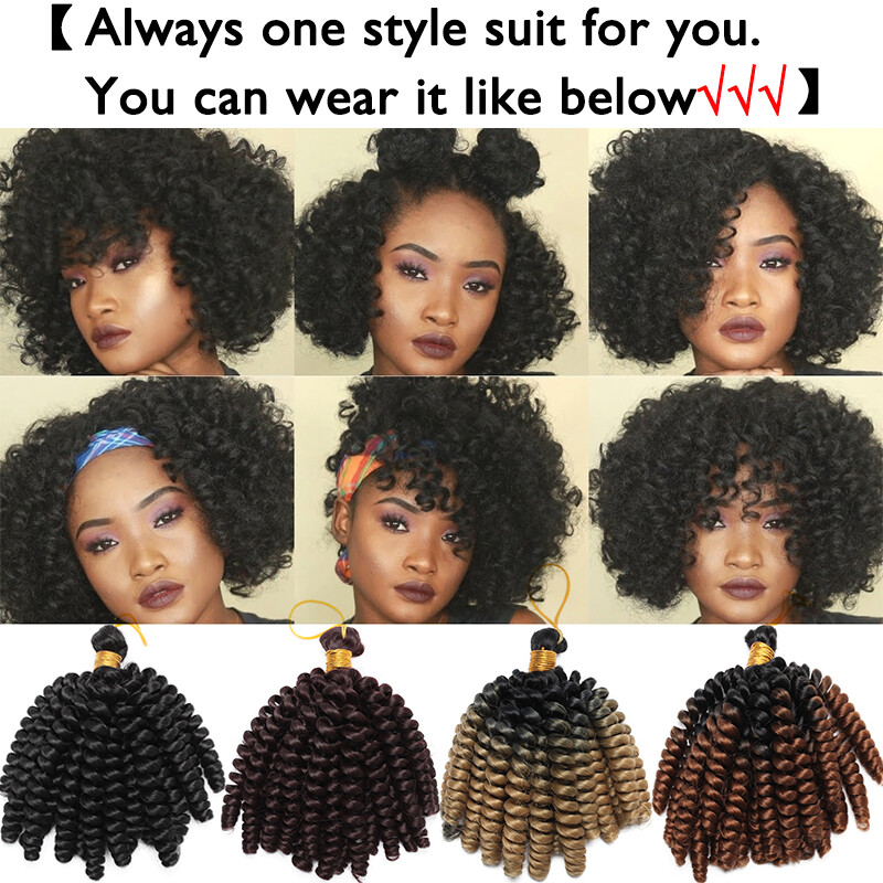 Jamaican Bounce Jumpy Wand Curl Crochet Braids Real Soft Hair Extensions Ombre Z