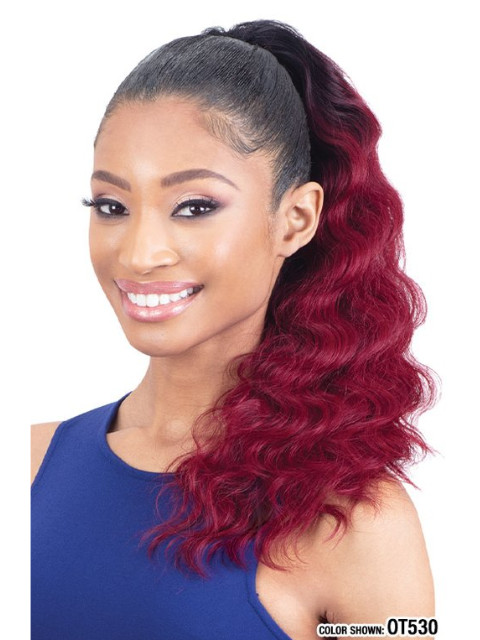 MODEL MODEL GARDENIA DRAWSTRING PONYTAIL. Style# PALMWAVE 18″ COLOR # OT530