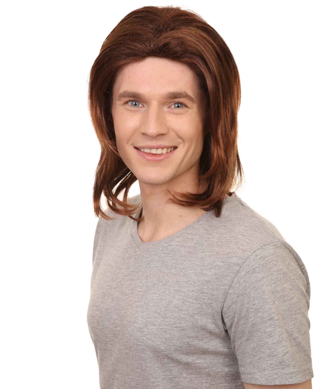 Men Fancy Brown Cosplay Halloween Wig | Premium Breathable Capless Cap | HM-472A
