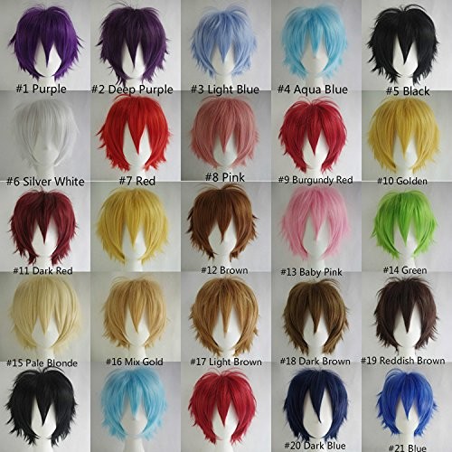 Alacos Unisex Cosplay Short Straight Hair Wig Women Men Anime Comic Con Party…