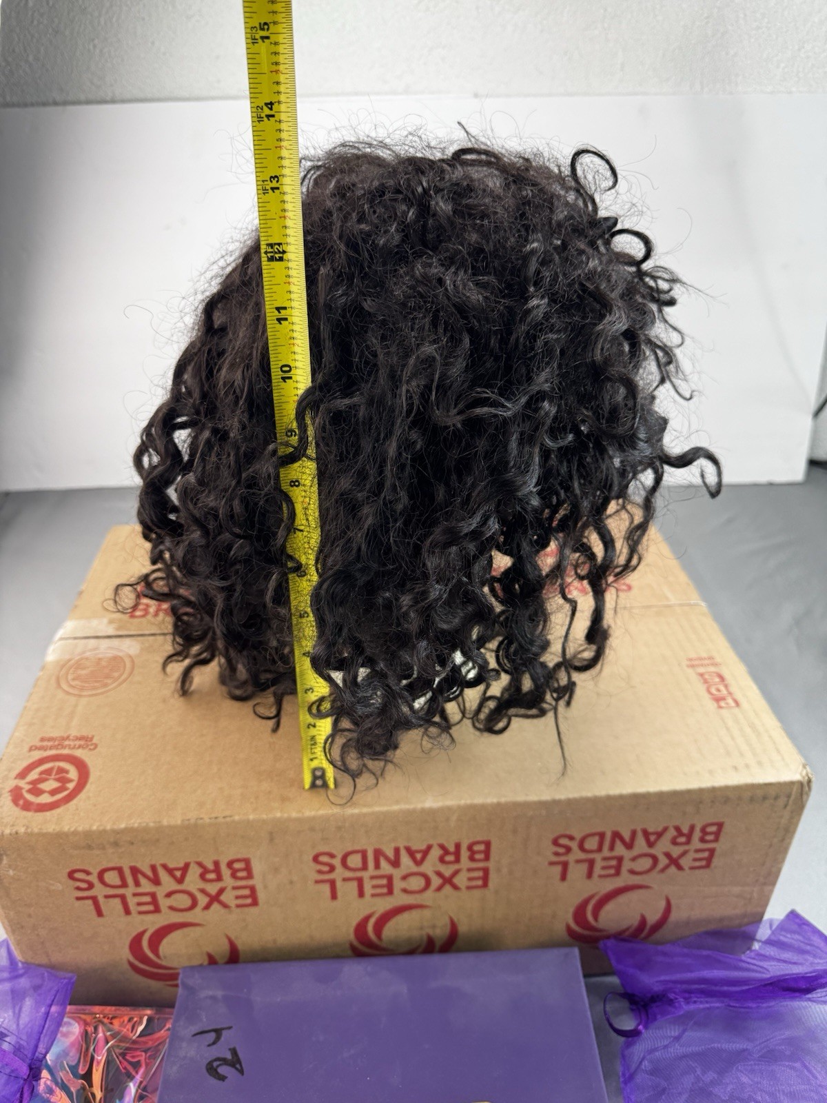 LUVME HAIR HD Human Hair Wig Short Curly Dark Brown Black NEW With Box