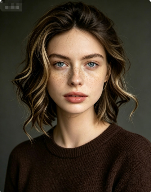 100% Human Hair Short Wavy Bob Lace Front Wigs Dark Blonde Balayage Highlight