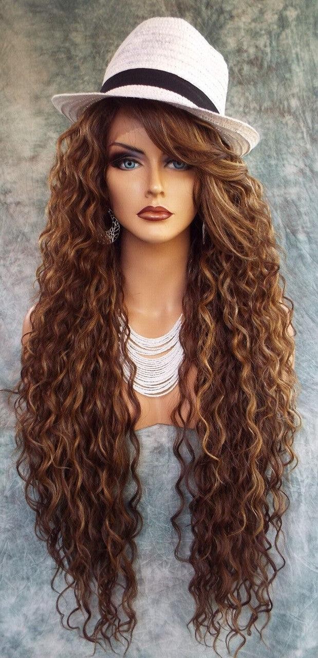 36″ X-LONG LACE FRONT DEEP C-PART HIGH HEAT SAFE WIG COLOR FS8.27.613 SEXY 233