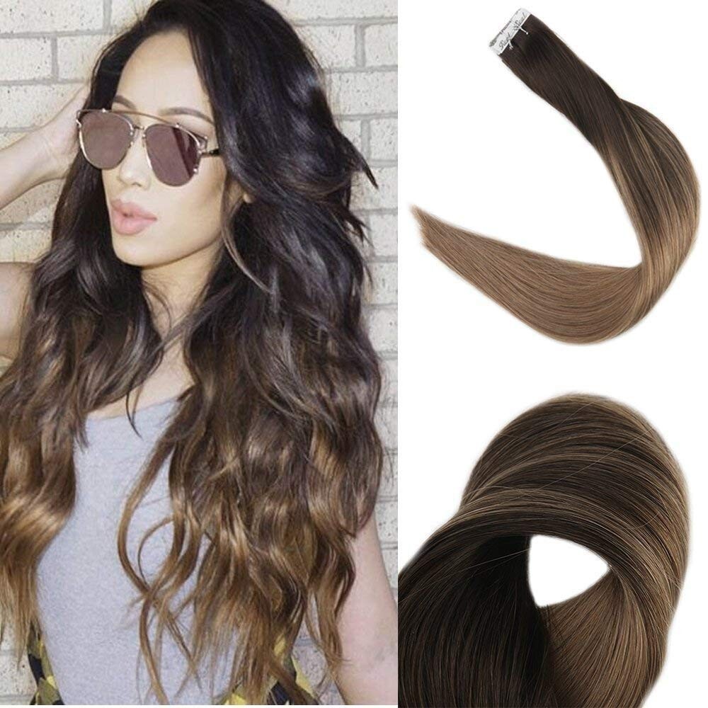 DoubleSided Super Tape in Hair Extensions Real Human Hair Skin Weft Russian Hair