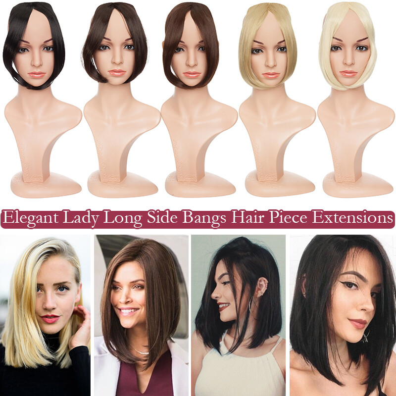 US Thick Neat Fringe Bangs Hairpiece As Clips in 100% as Human Hair Extensions
