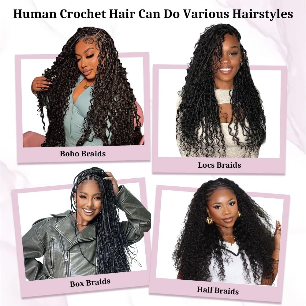 Curly Crochet Hair 120g 22″ Knotless Pre-Separated Bundles for Black Women – Reu