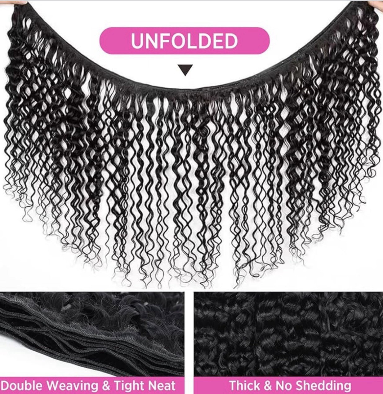 Water Wave Human Hair 121416 Bundle, 300g Total