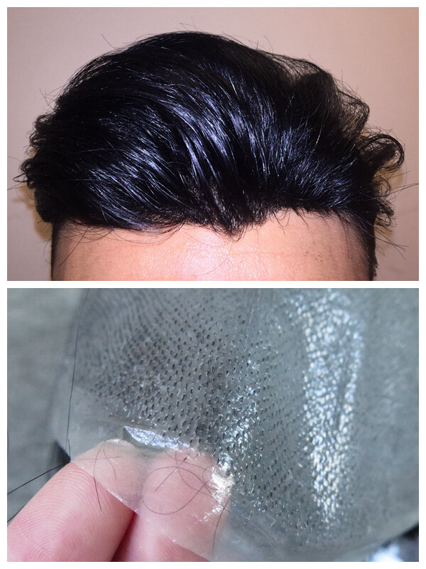 Mens Hair Replacement System Thin Skin Toupee Real Wigs Human Hair Pieces BIO
