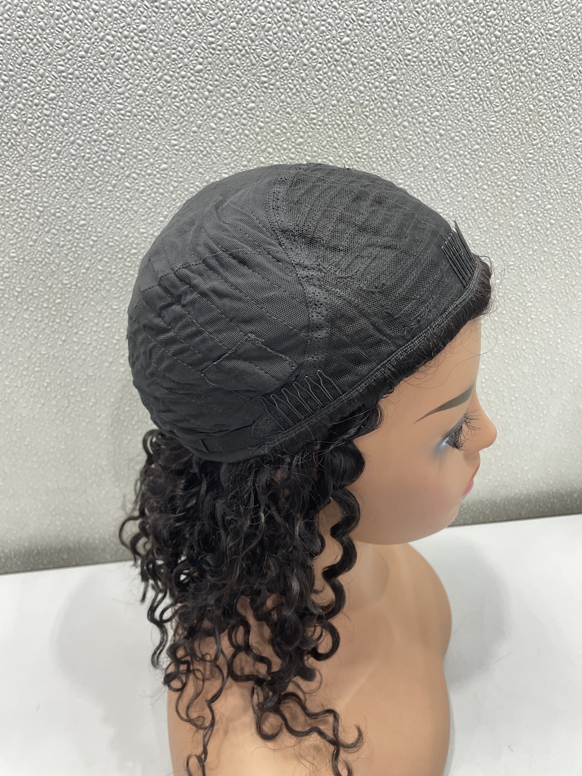 ISee Water Wave Natural Black Human Hair Half Wig 16″, Beginner Friendly