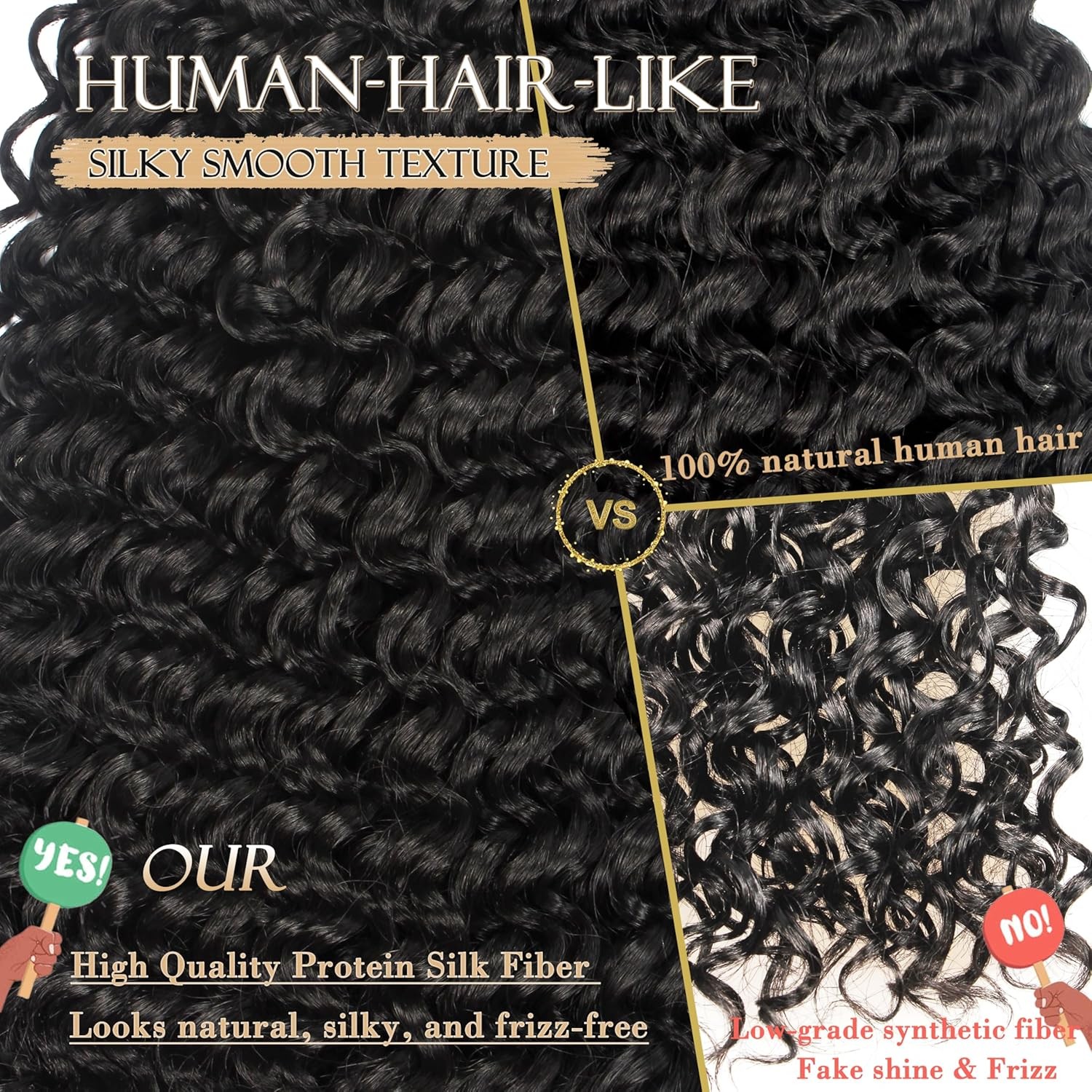 12 Inch Curly Crochet Hair for Black Women Upgraded 4-in-1 Design Pre Looped Gog