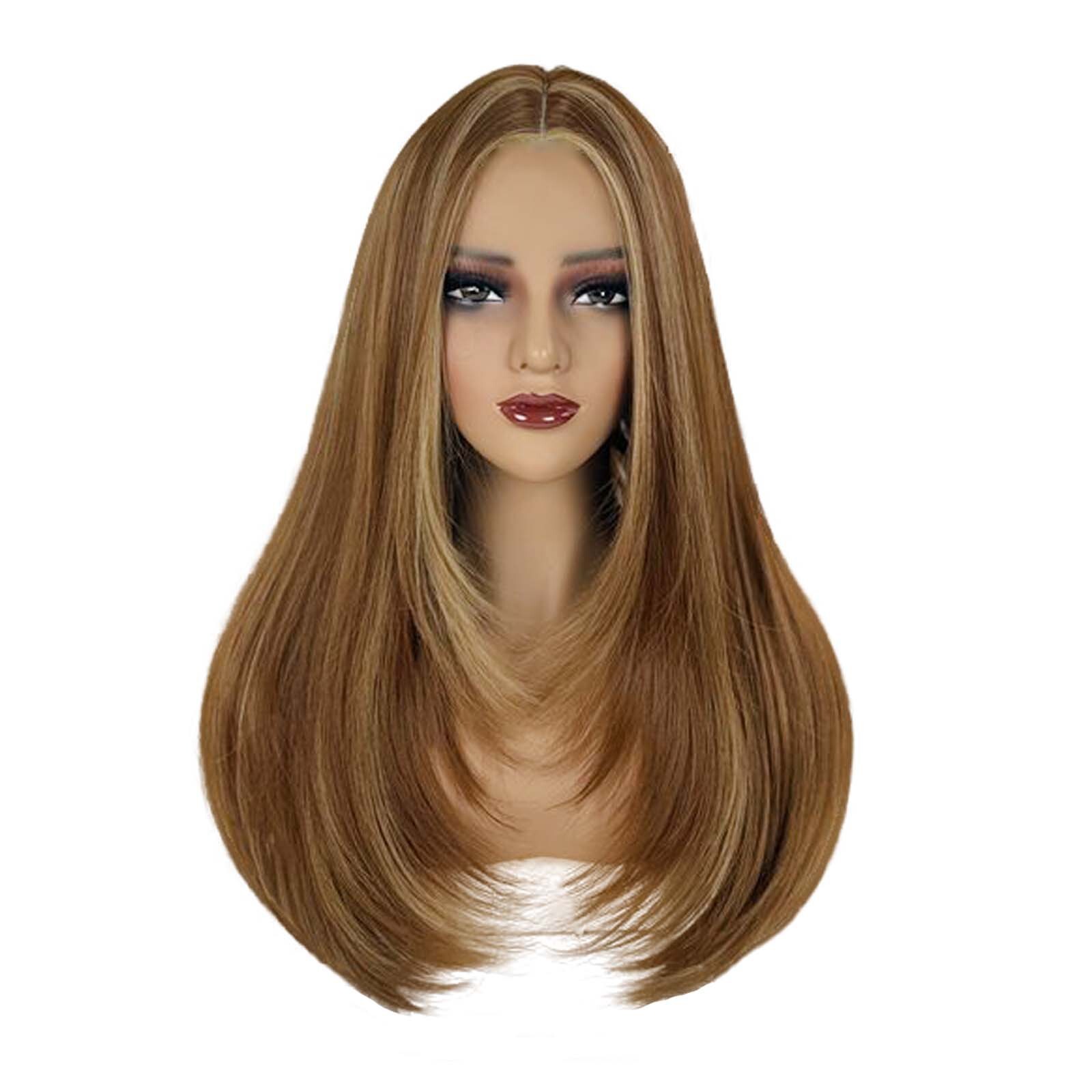 Long Straight Wig Layered Cut for Women Cosplay Party Wigs Heat Resistant