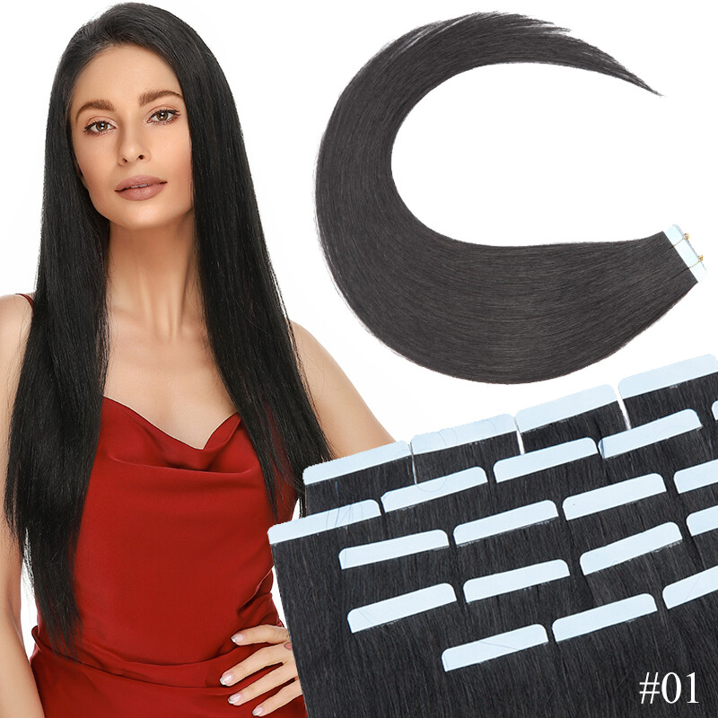 CLEARANCE Tape in Extensions 100% Real Skin Remy Human Hair 60PCS Invisible Weft