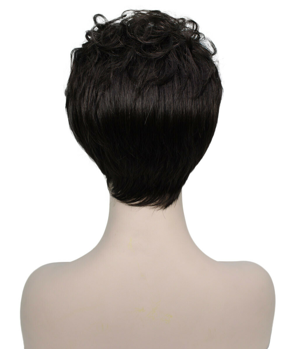 Veronica – Curly Kanekalon Synthetic Fiber Full Wig, 2-4.5 in, Off Black