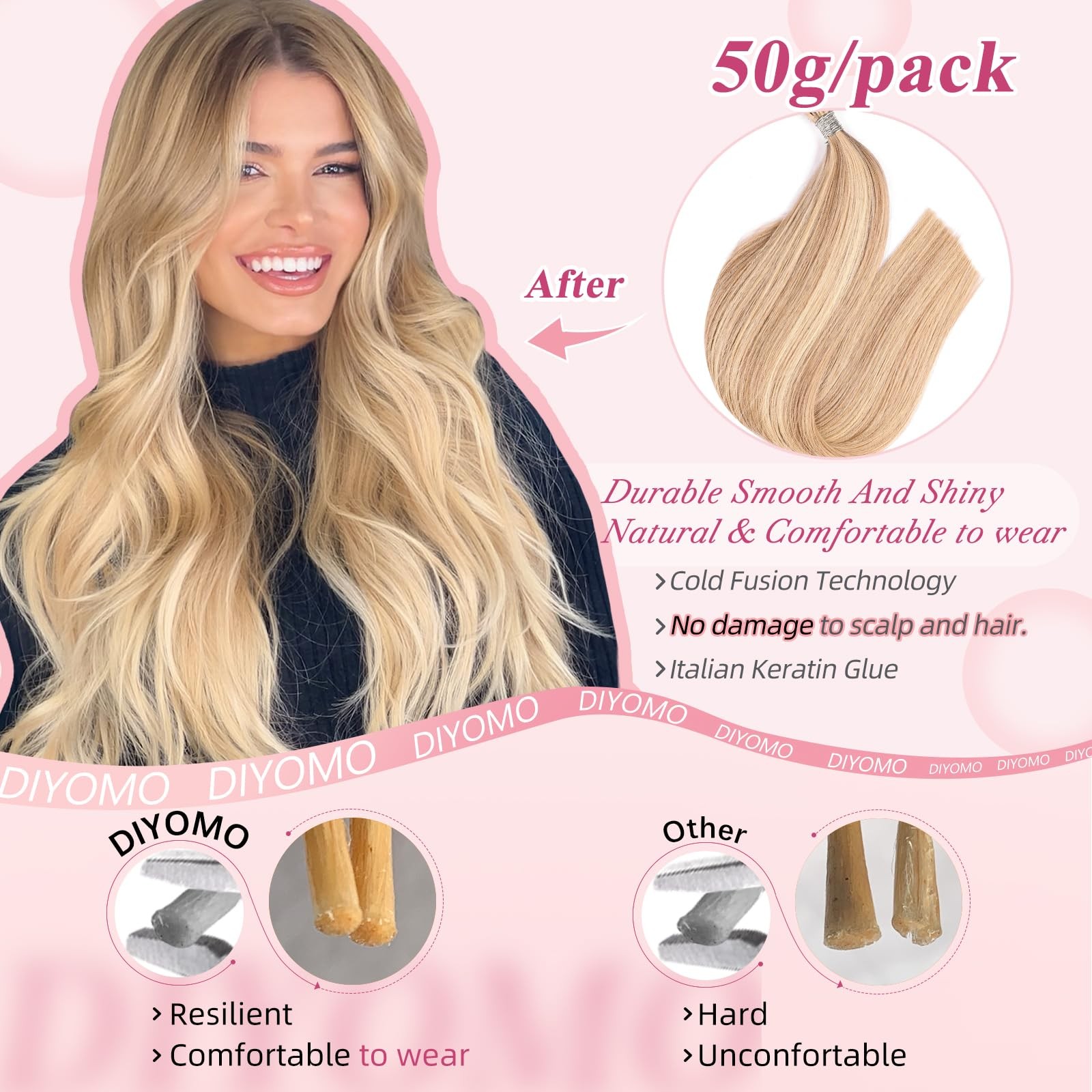 Diyomo I Tip – Light Gold Highlighted Blend 22 Inch For Women