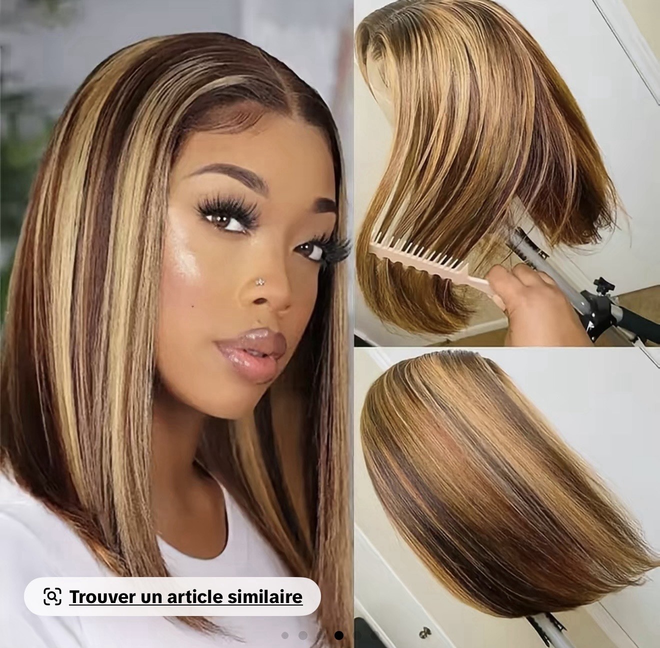 14inch Hair 13×6 Lace Front Human Hair Wig Deep Wave Brown/Blonde