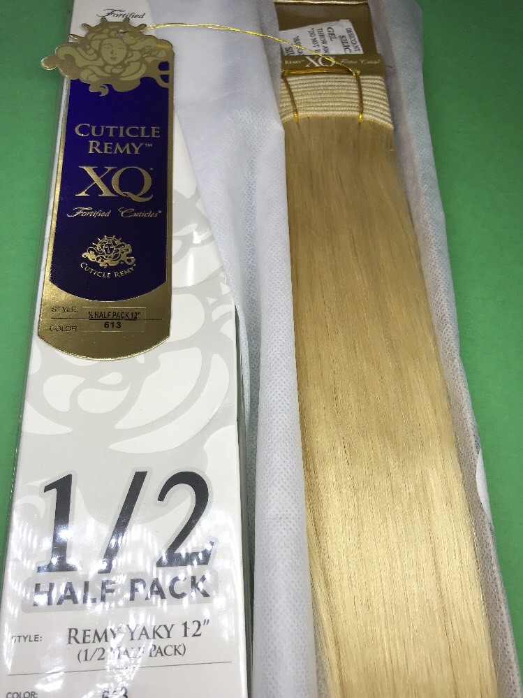 Cuticle Remy XQ Yaky Straight Weaving Extension 1/2 Half Pack_12″_#613