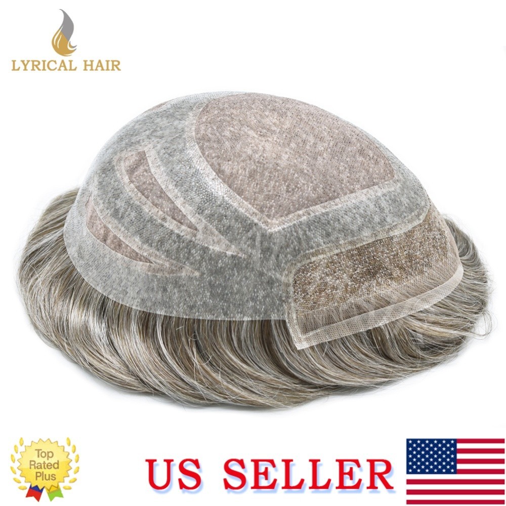 Lyrical Hair Mens Toupee French Lace Front Human Hair monofilament Wig Hairpiece