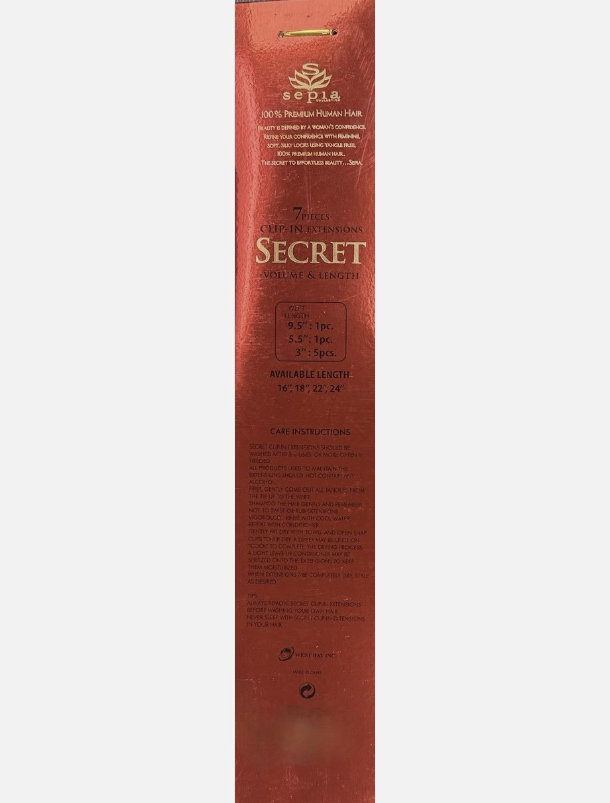 Sepia Secret Premium 100% Real Human Hair 18″ Clip-In Extension 7pcs #4 Brown