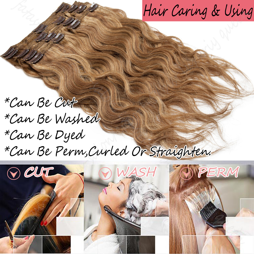 CLEARANCE Thick Double Weft 100% Human Hair Extensions Clip In Real Remy Hair US