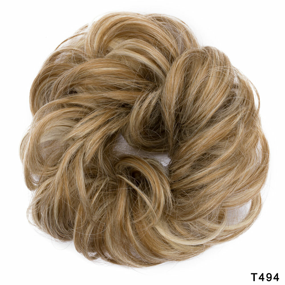 Lady 1Pcs Real Thick Wrap Curly Messy Bun Hair Piece Scrunchie Hair Extensions H