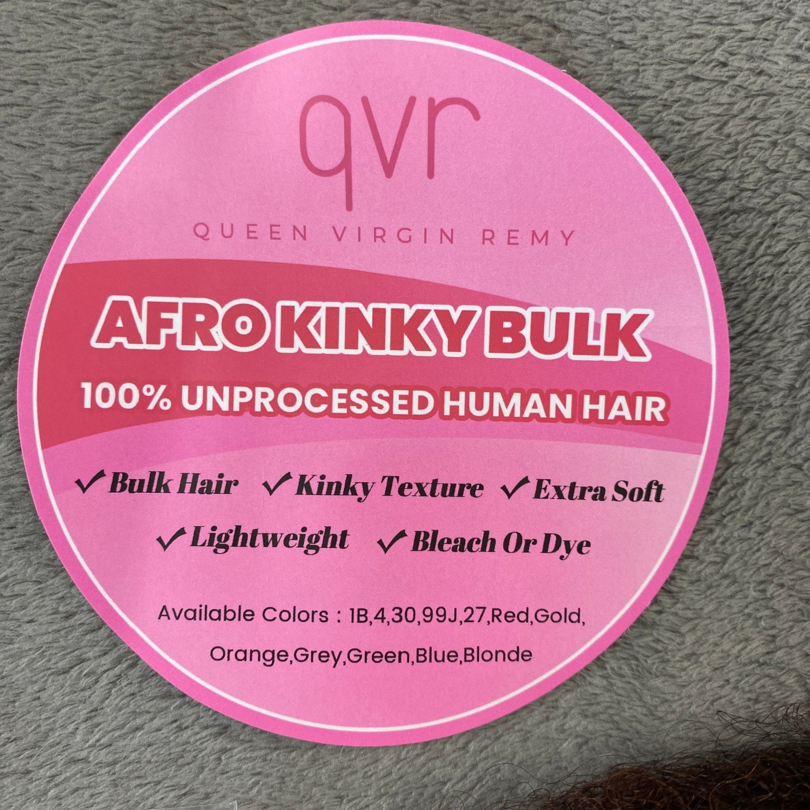 QVR Afro Kinky Bulk 100% Human Hair 22in Brown 4 Unprocessed Extensions Remy