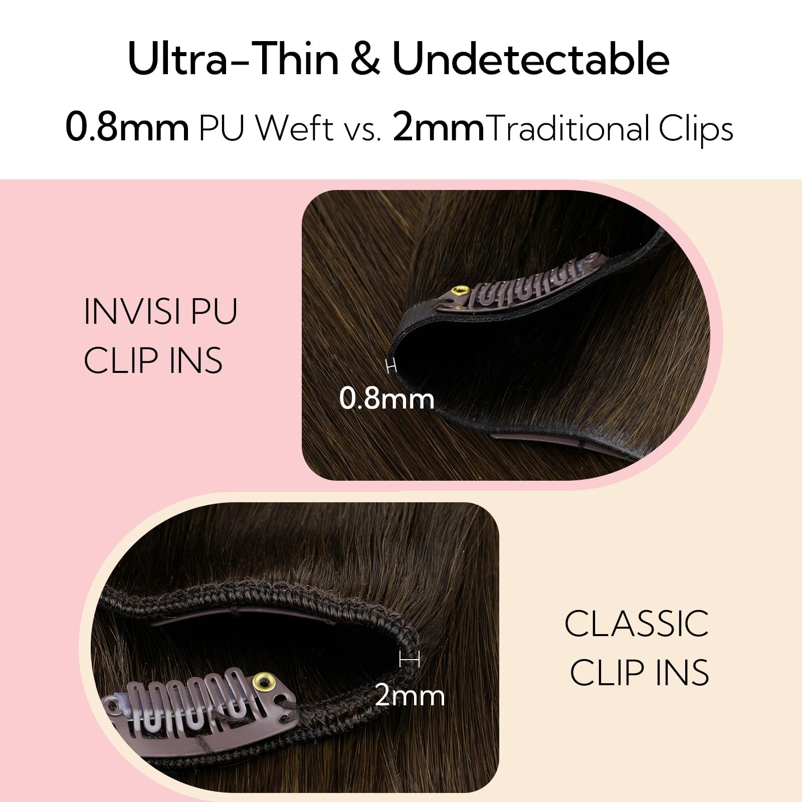 Hotbanana Invisi Edge Clip In Hair Extensions 16Inch 130G Injected Seamless