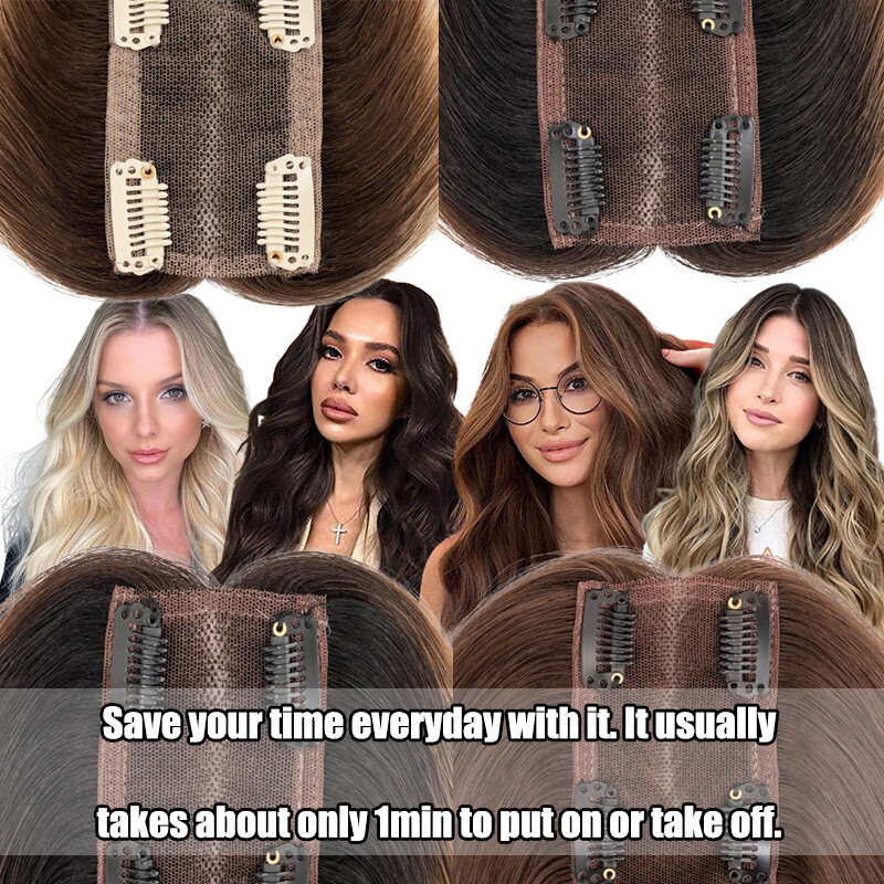 Handmade Silk Base Mono Cap Virgin Human Hair Topper Hairpiece Wigs Remy Toupees