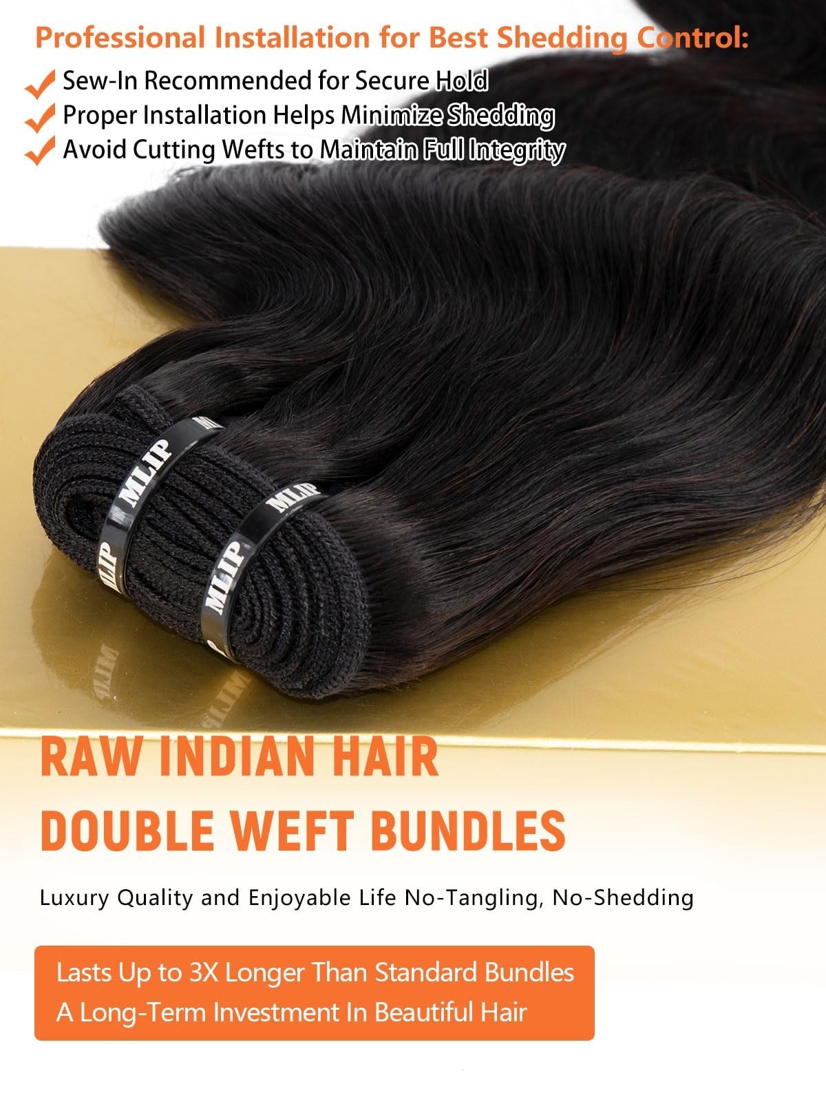 100% Raw Indian Body Wave Hair Bundles – Full, Thick, No Tangle, Silky Soft, 3 P