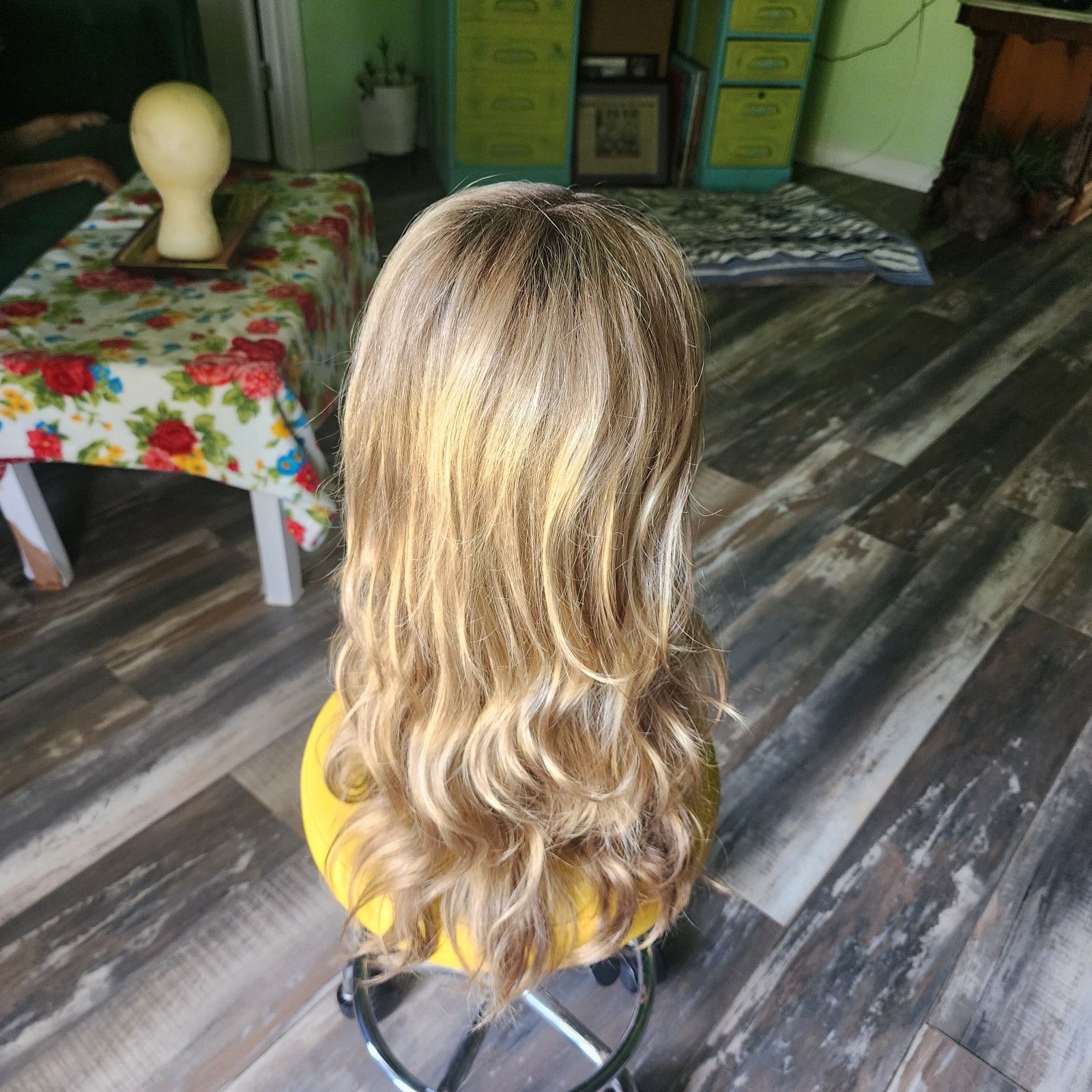 Long Rooted Blonde Synthetic Wig