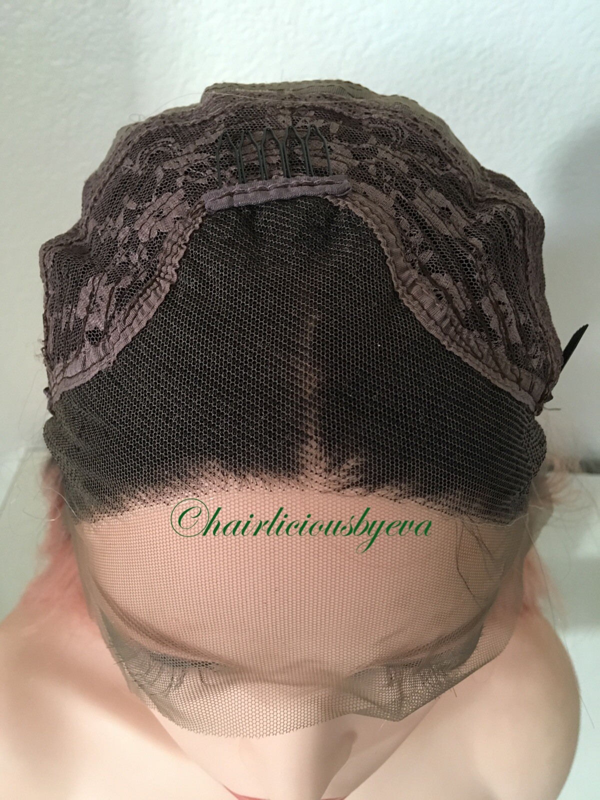 Pink rose gold Black Ombre lace front wig Wavy Layered Heat Ok 26 Inch Long