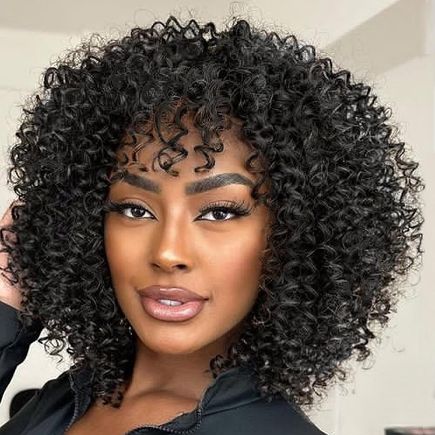 Pre Looped Micro Curly crochet Hair 8 Inch 8 Packs Black Micro Curly Twist Braid