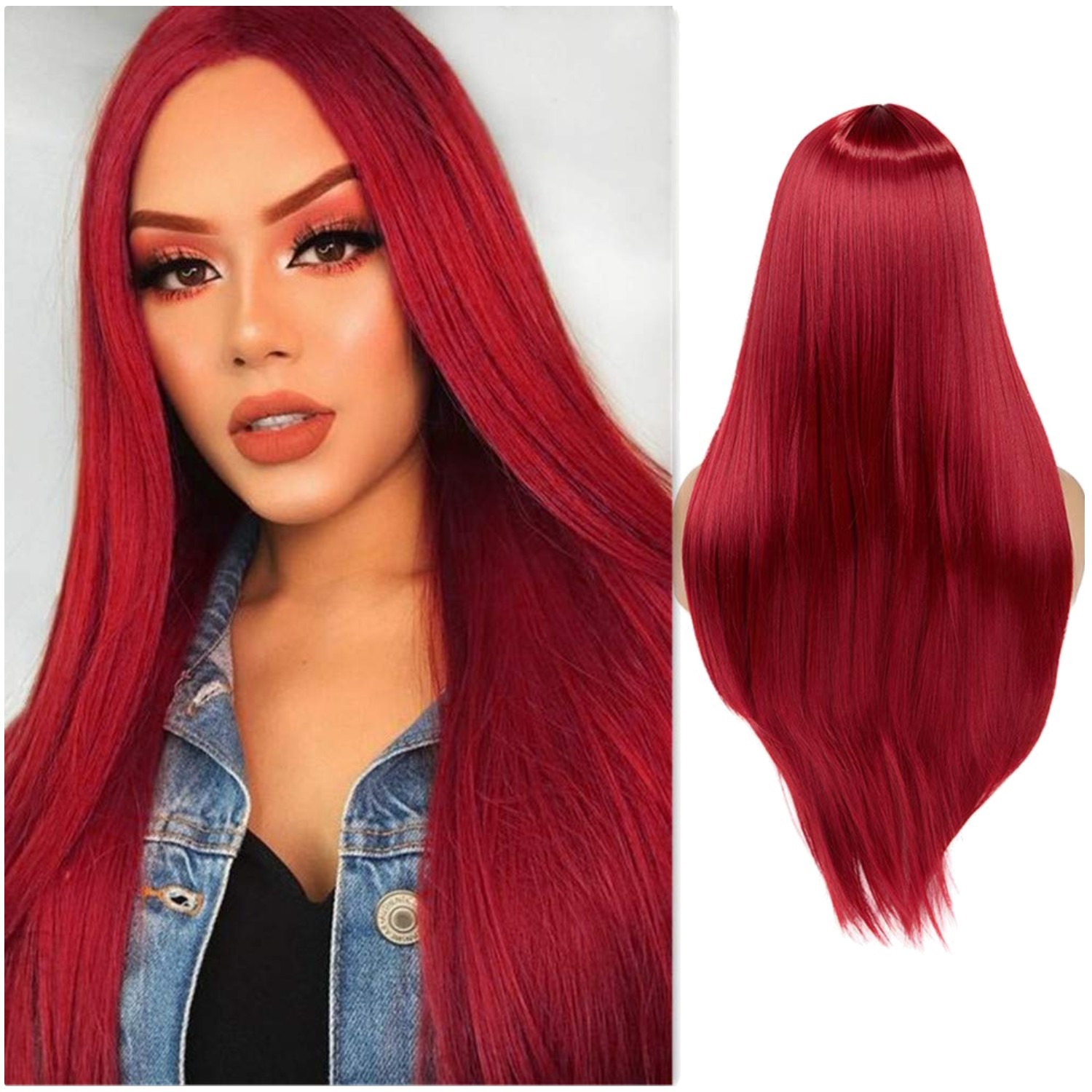 Red Mermaid Cosplay Wig – Long Straight Synthetic Hair
