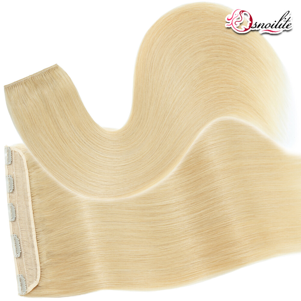 U Shape Russian 100% Remy Human Hair Extensions One Piece Clip In Weft Full Head